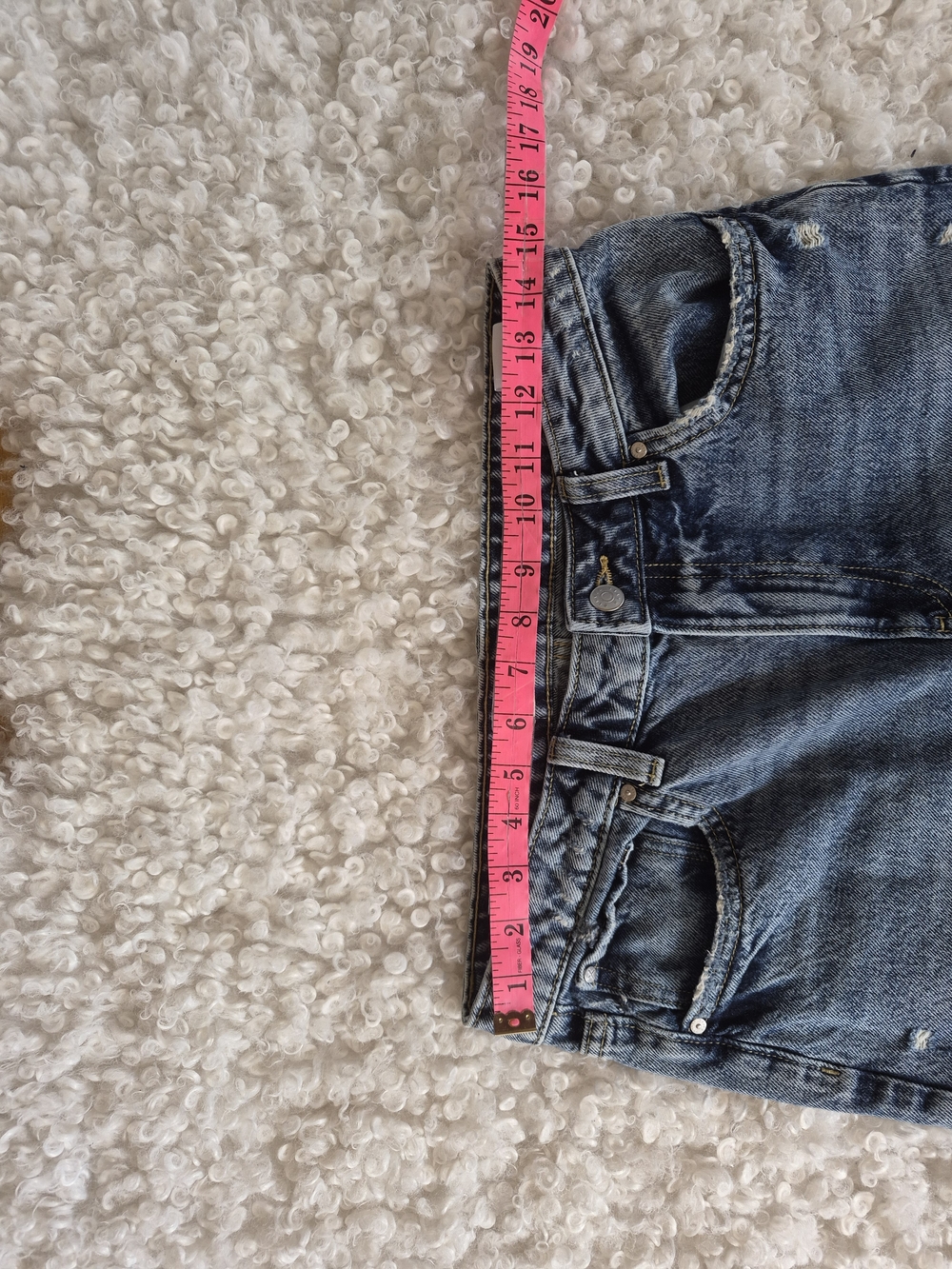 Denver Hayes High Rise Straight Crop Denim Jeans Blue 6 Classic Casual 80's Y2K - Picture 5 of 11